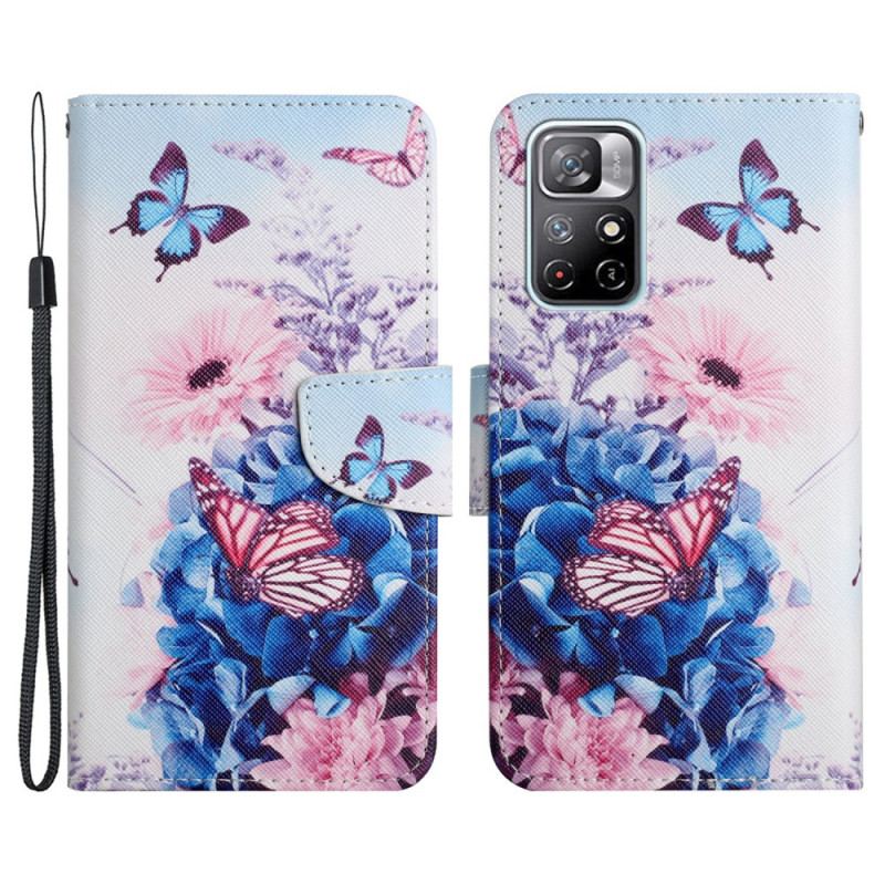 Housse Poco M4 Pro 5G Bouquet de Fleurs et Papillons