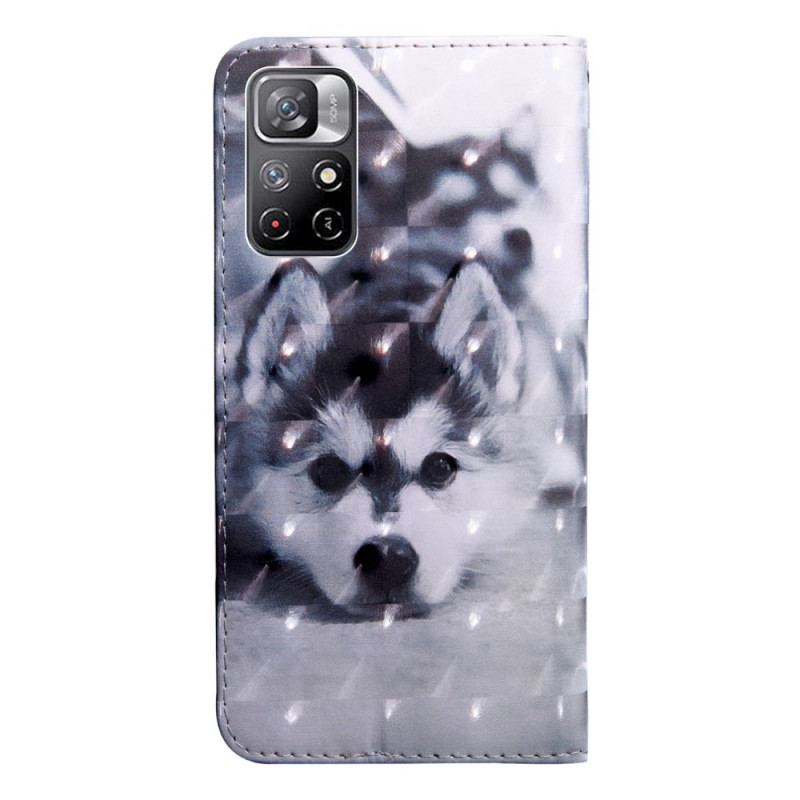 Housse Poco M4 Pro 5G Chien Noir et Blanc