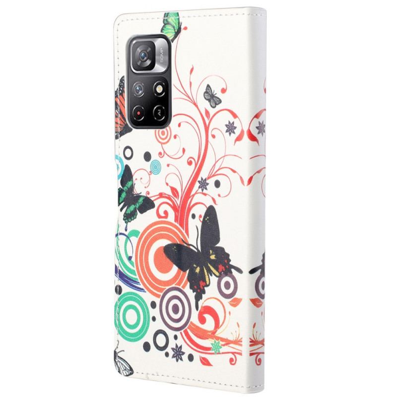 Housse Poco M4 Pro 5G Papillons et Fleurs