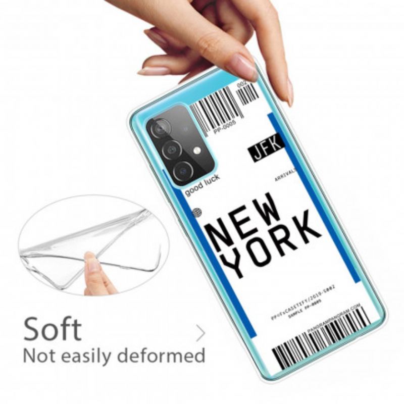 Coque Samsung Galaxy A52 4G / A52 5G / A52s 5G Boarding Pass to New York