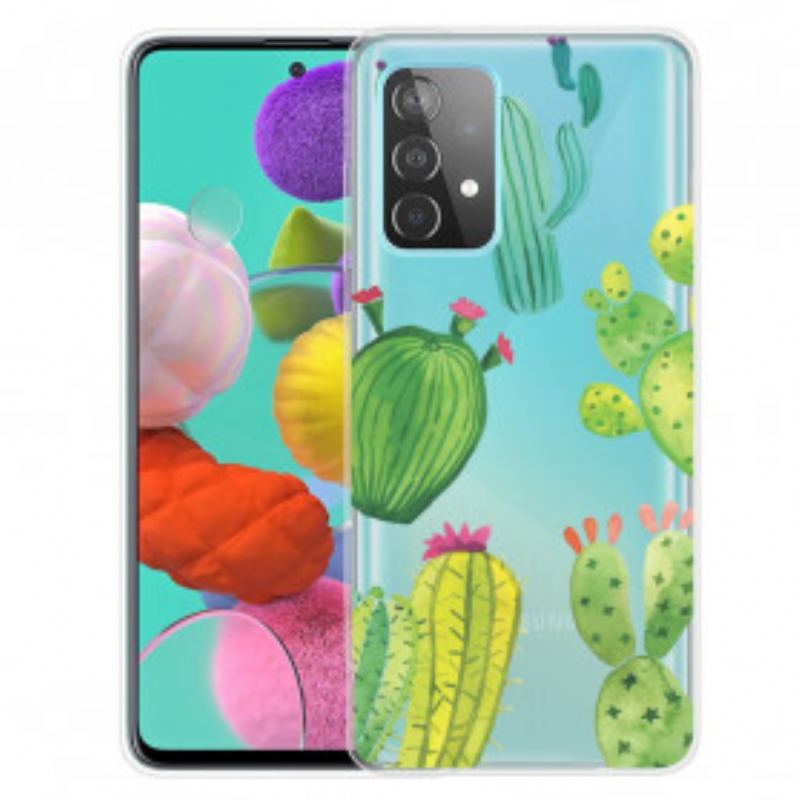 Coque Samsung Galaxy A52 4G / A52 5G / A52s 5G Cactus Aquarelle