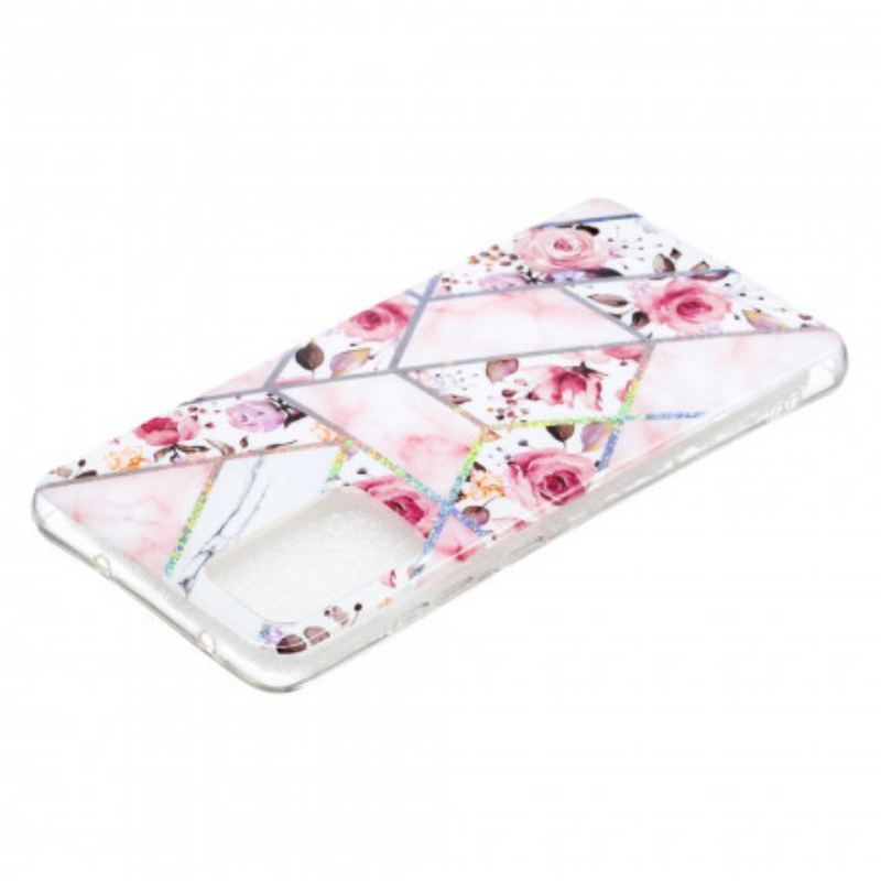 Coque Samsung Galaxy A52 4G / A52 5G / A52s 5G Marbrée Fleurs