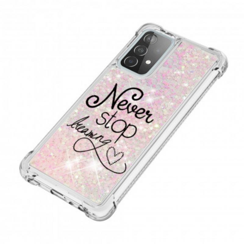 Coque Samsung Galaxy A52 4G / A52 5G / A52s 5G Never Stop Dreaming Paillettes