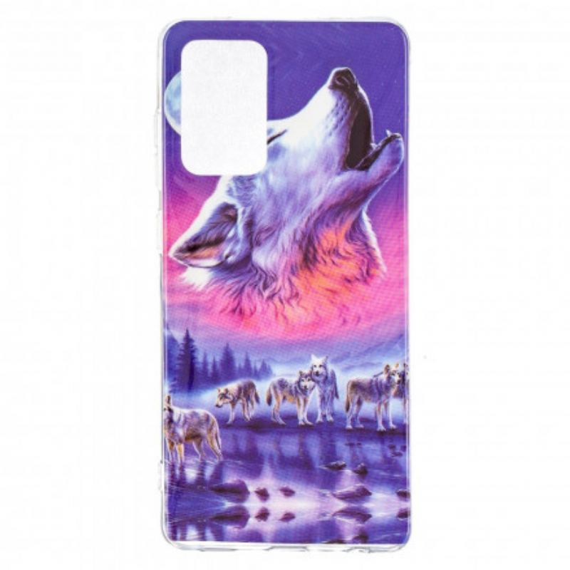 Coque Samsung Galaxy A52 4G / A52 5G / A52s 5G Série Loup Fluorescente