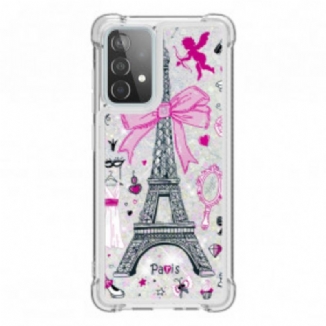 Coque Samsung Galaxy A52 4G / A52 5G / A52s 5G La Tour Eiffel Paillettes