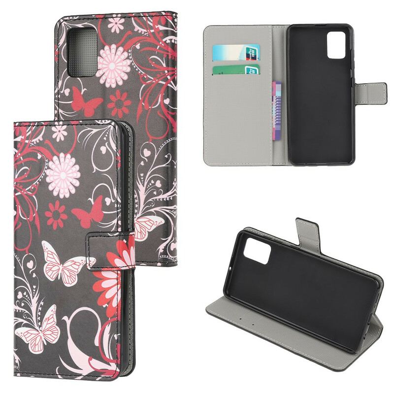 Housse Samsung Galaxy A52 4G / A52 5G / A52s 5G Papillons et Fleurs