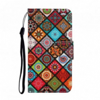 Housse Samsung Galaxy A52 4G / A52 5G / A52s 5G Patchwork Mandalas avec Lanière