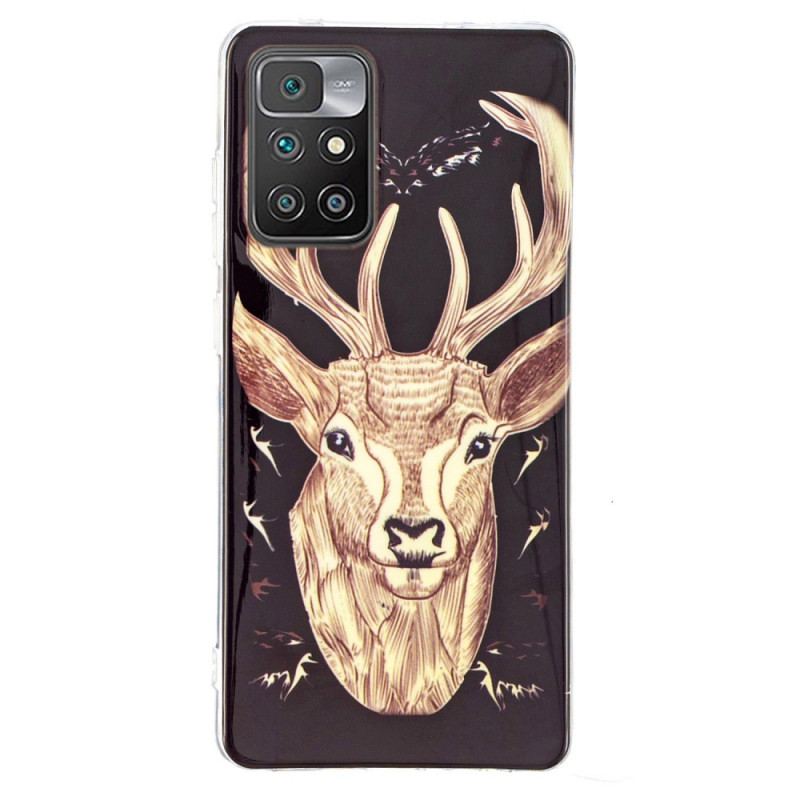 Coque Xiaomi Redmi 10 Cerf Majestueux Fluorescente