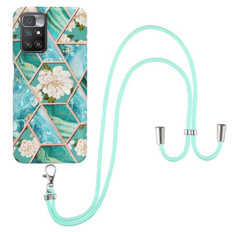 Coque Xiaomi Redmi 10 à Cordon Fleurs