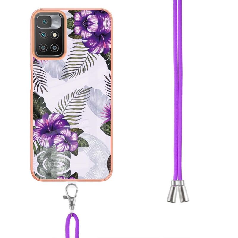 Coque Xiaomi Redmi 10 à Cordon Fleurs