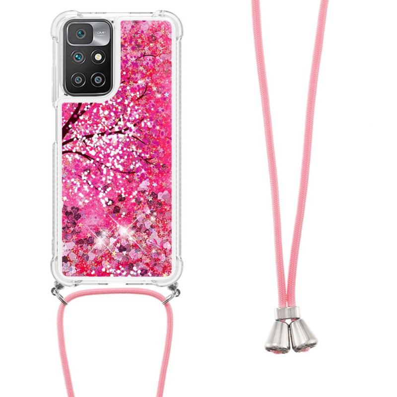 Coque Xiaomi Redmi 10 à Cordon Paillettes Arbre