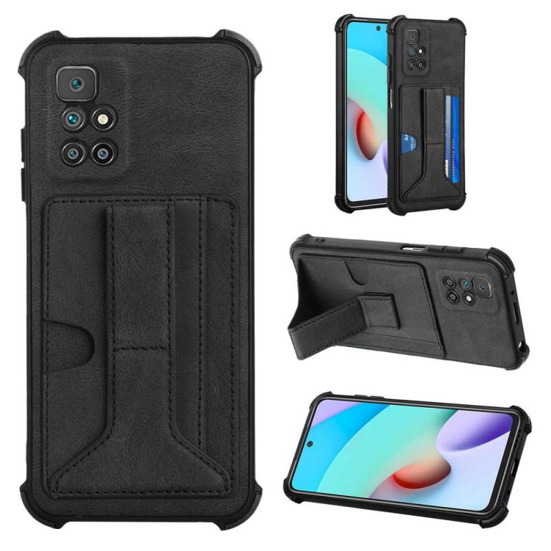 Coque Xiaomi Redmi 10 Cuir Support et Porte-Cartes