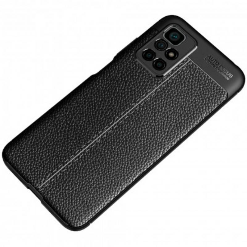 Coque Xiaomi Redmi 10 Effet Cuir Litchi Double Line