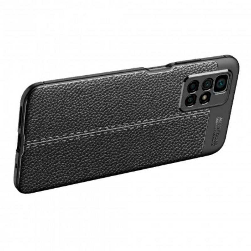 Coque Xiaomi Redmi 10 Effet Cuir Litchi Double Line