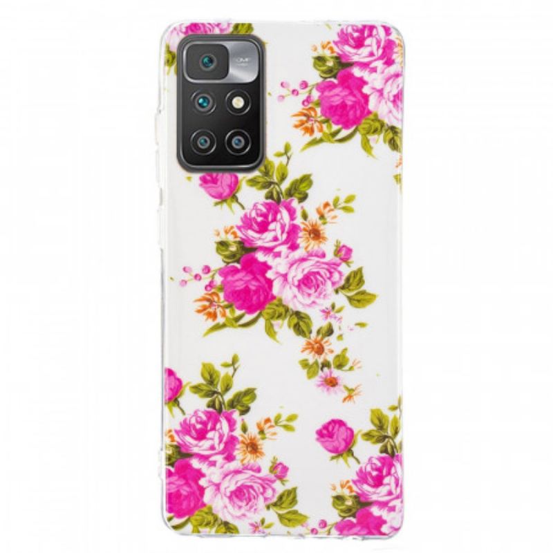 Coque Xiaomi Redmi 10 Fleurs Liberty Fluorescente