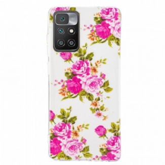 Coque Xiaomi Redmi 10 Fleurs Liberty Fluorescente