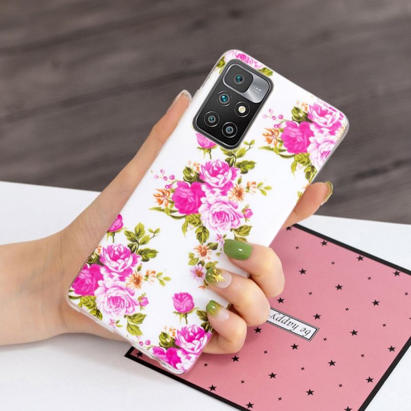 Coque Xiaomi Redmi 10 Fleurs Liberty Fluorescente