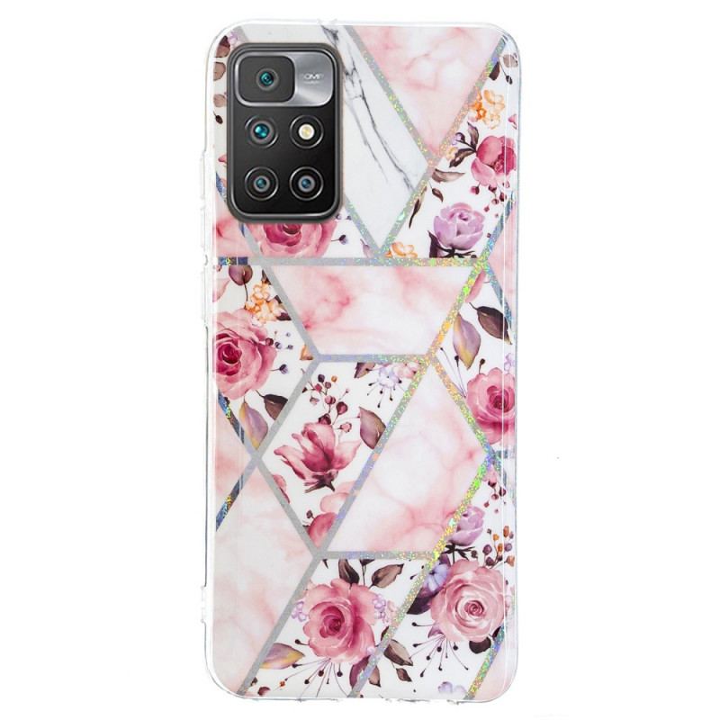 Coque Xiaomi Redmi 10 Marbrée Fleurs