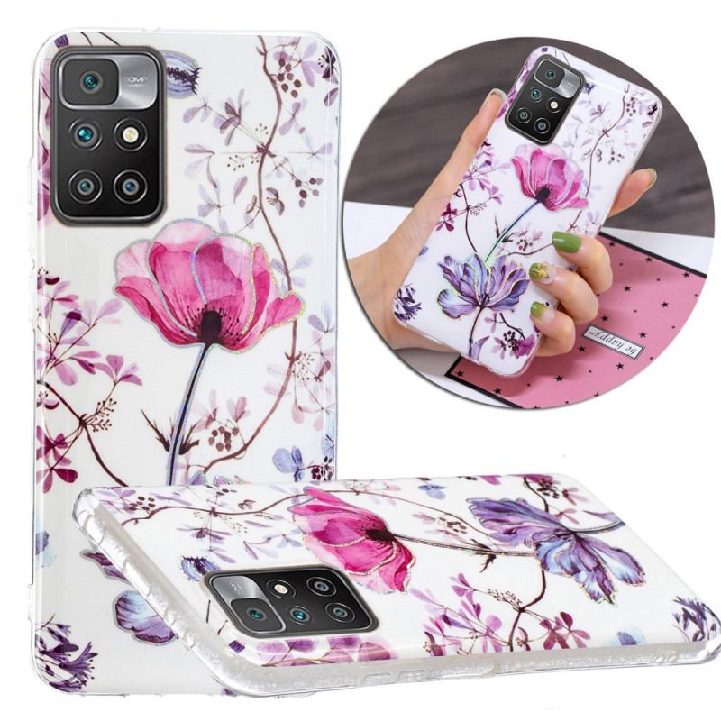 Coque Xiaomi Redmi 10 Marbrée Fleurs