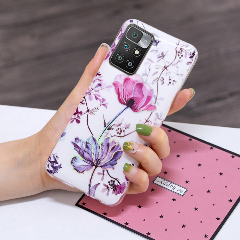 Coque Xiaomi Redmi 10 Marbrée Fleurs