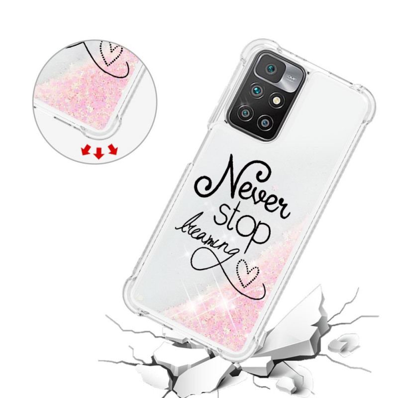 Coque Xiaomi Redmi 10 Never Stop Dreaming Paillettes