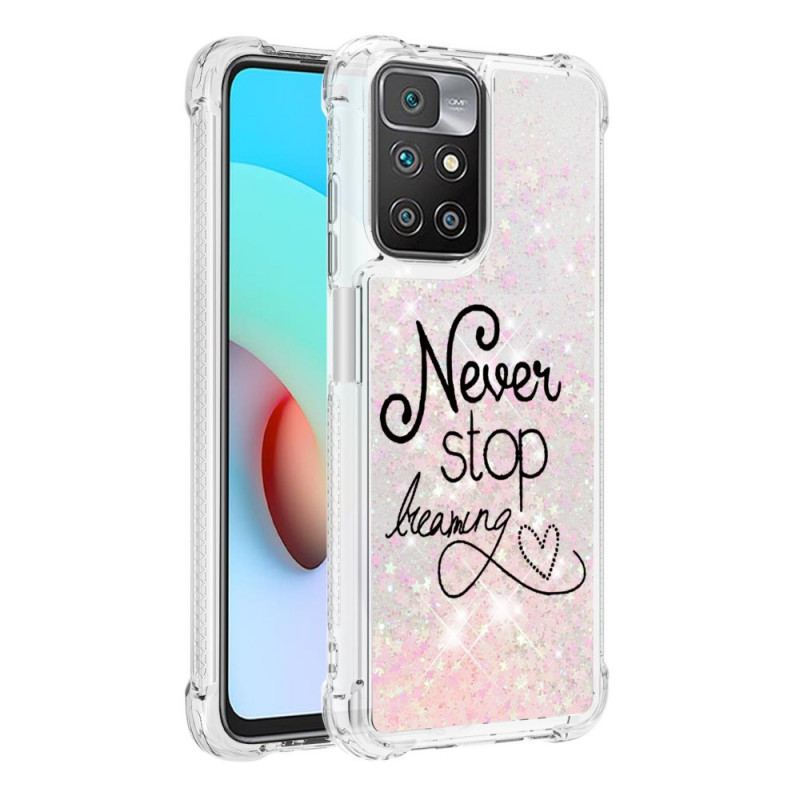 Coque Xiaomi Redmi 10 Never Stop Dreaming Paillettes