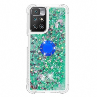 Coque Xiaomi Redmi 10 Paillettes avec Anneau-Support