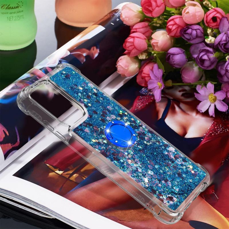 Coque Xiaomi Redmi 10 Paillettes avec Anneau-Support