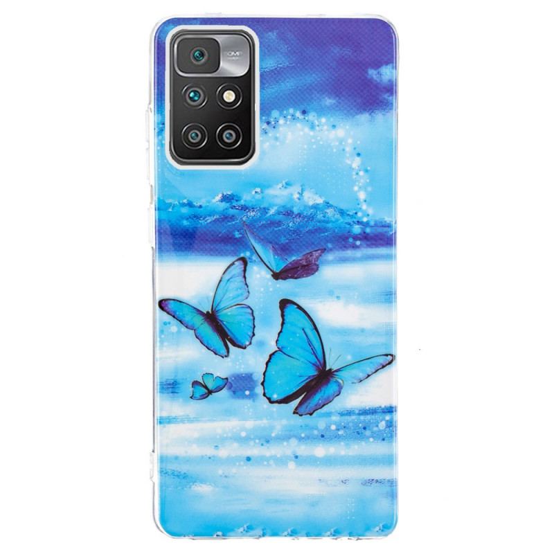 Coque Xiaomi Redmi 10 Papillons Fluorescents