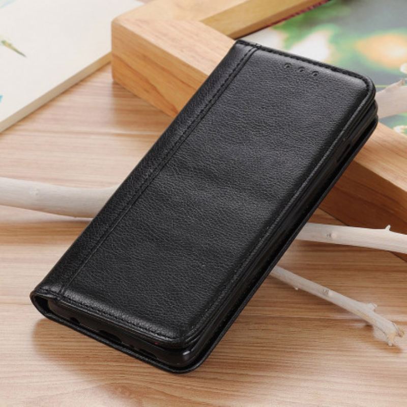 Flip Cover Xiaomi Redmi 10 Cuir Litchi Fendu Élégance