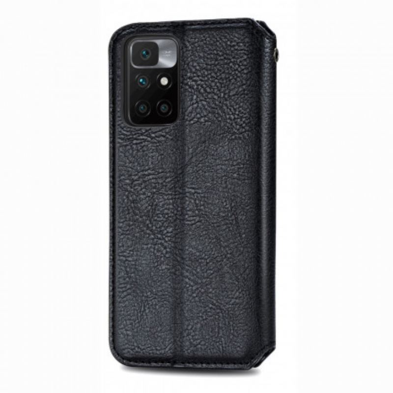 Flip Cover Xiaomi Redmi 10 Effet Cuir Texture Diamant