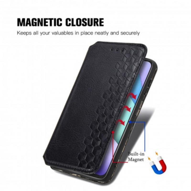 Flip Cover Xiaomi Redmi 10 Effet Cuir Texture Diamant