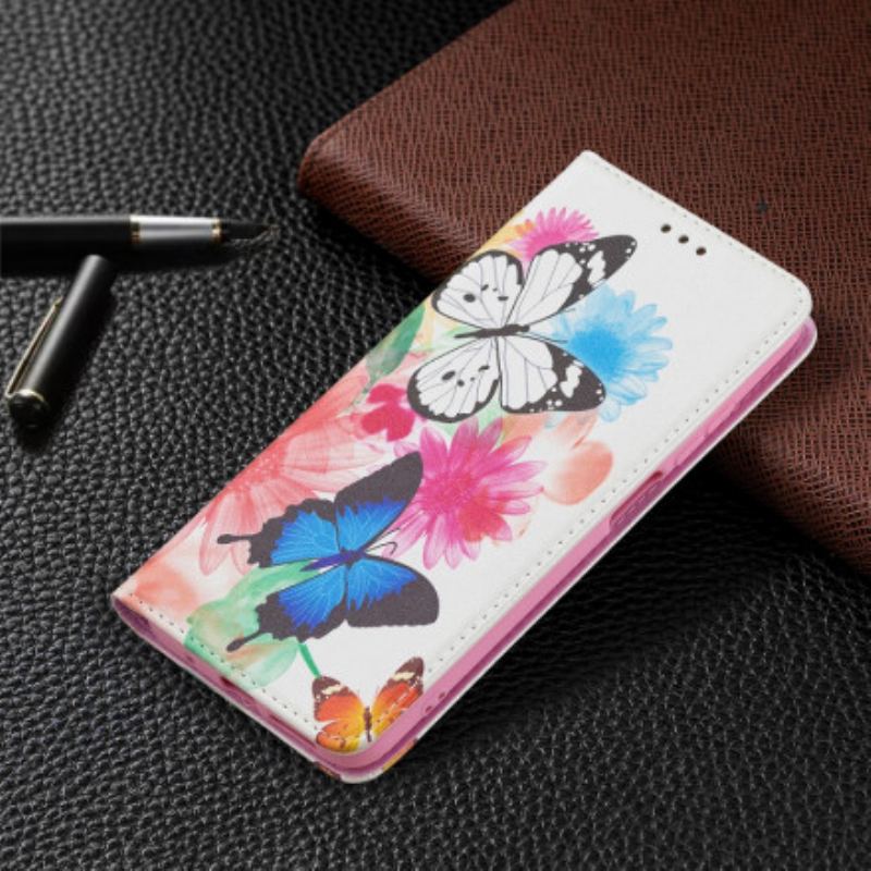 Flip Cover Xiaomi Redmi 10 Papillons Colorés