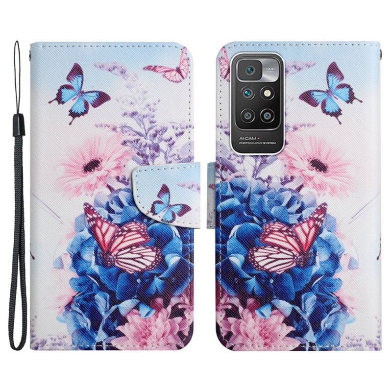 Housse Xiaomi Redmi 10 Bouquet de Fleurs et Papillons