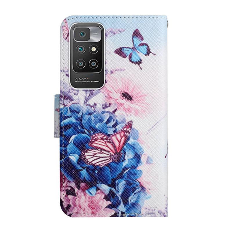 Housse Xiaomi Redmi 10 Bouquet de Fleurs et Papillons