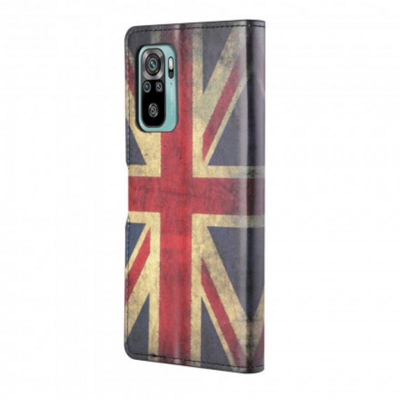 Housse Xiaomi Redmi 10 Drapeau Angleterre à Lanière