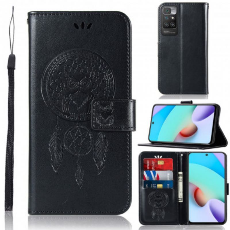 Housse Xiaomi Redmi 10 Effet Cuir Attrape Rêves Hibou