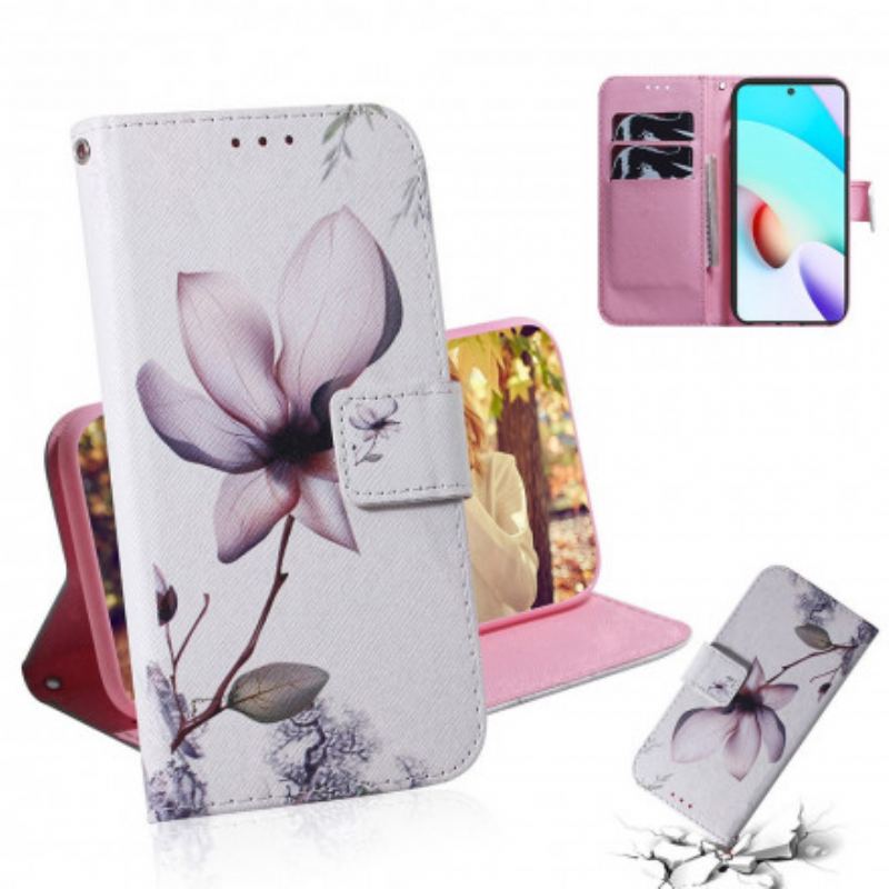 Housse Xiaomi Redmi 10 Fleur Vieux Rose