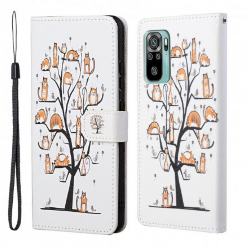 Housse Xiaomi Redmi 10 Funky Cats à Lanière