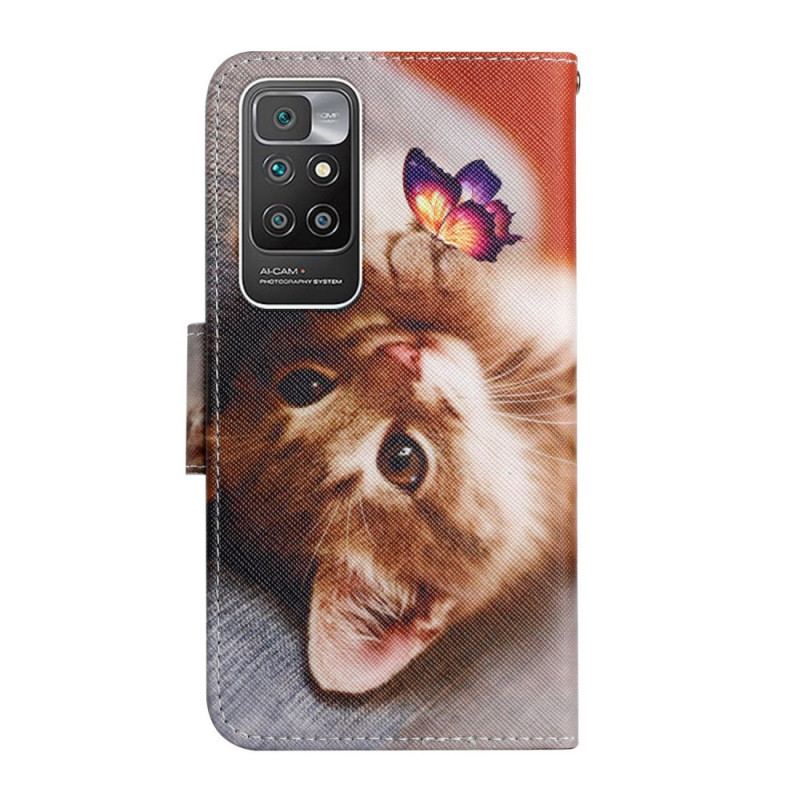 Housse Xiaomi Redmi 10 Mon Chaton et Papillon