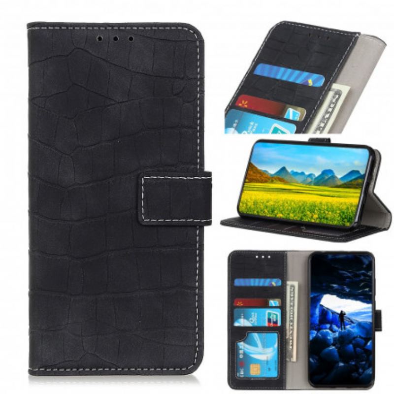 Housse Xiaomi Redmi 10 Style Peau de Crocodile Vintage