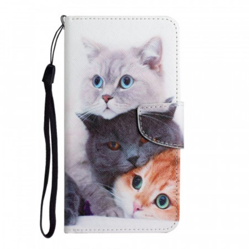 Housse Xiaomi Redmi 10 Tas de Chats Lanière