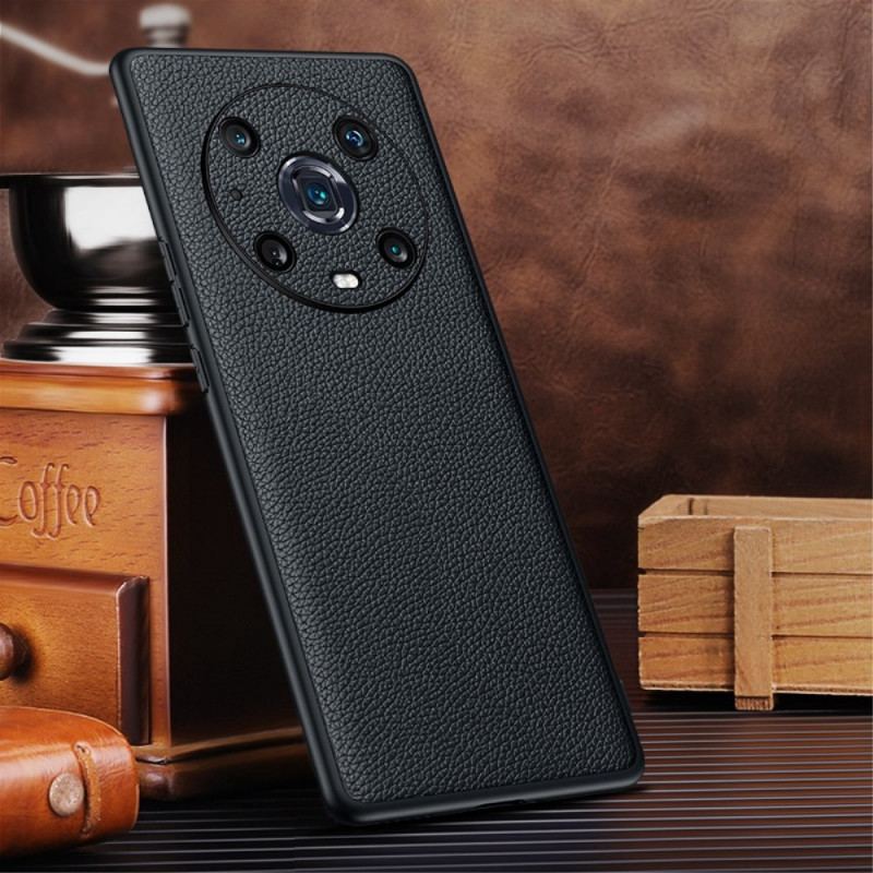 Coque Honor Magic 4 Pro Véritable Cuir Litchi