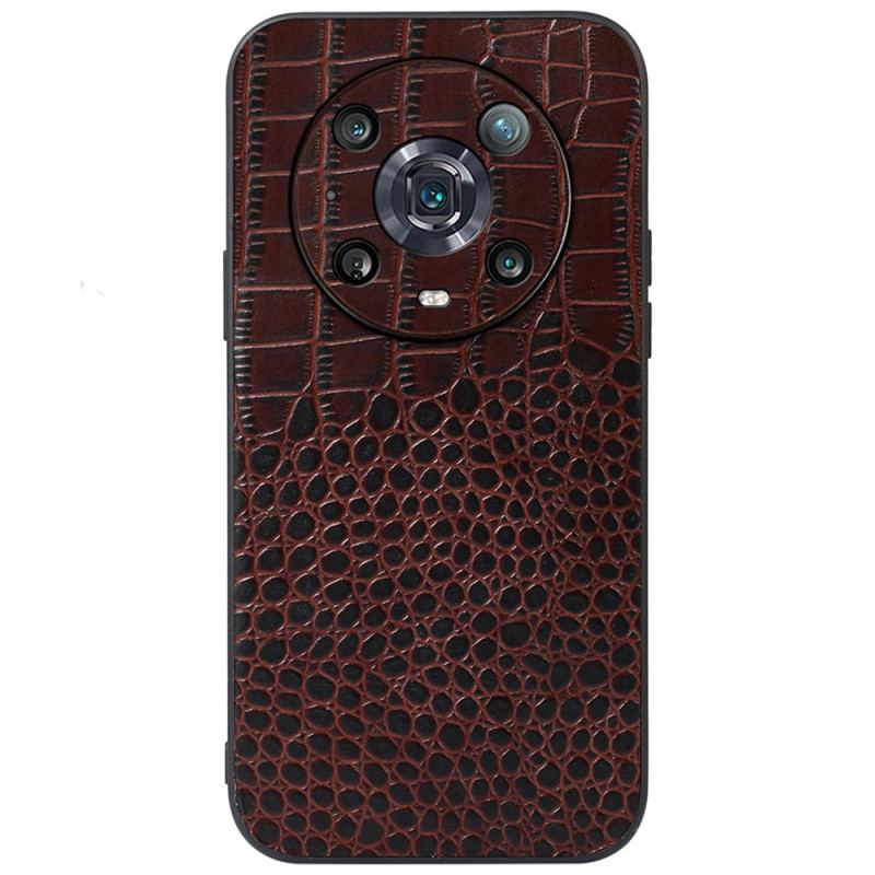 Coque Honor Magic 4 Pro Véritable Cuir Texture Crocodile