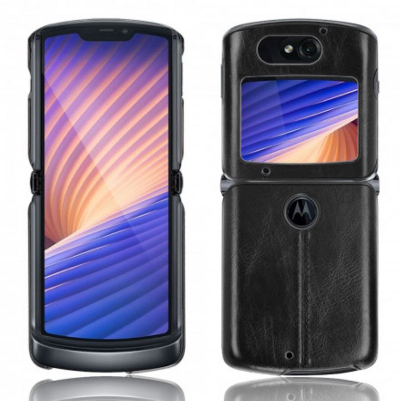 Coque Motorola Razr 5G Simili Cuir Coutures