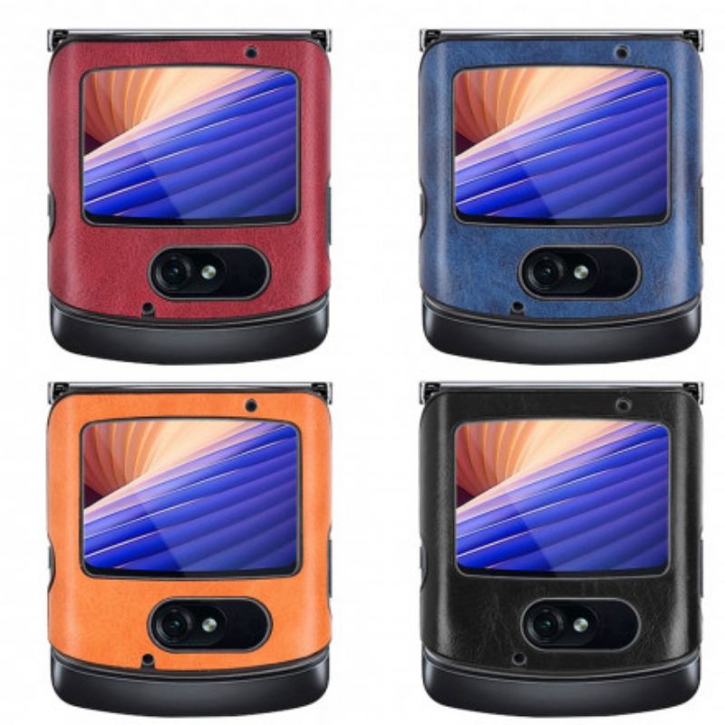 Coque Motorola Razr 5G Simili Cuir Coutures