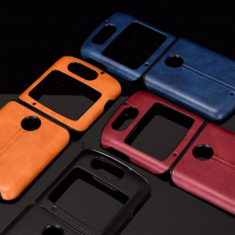 Coque Motorola Razr 5G Simili Cuir Coutures