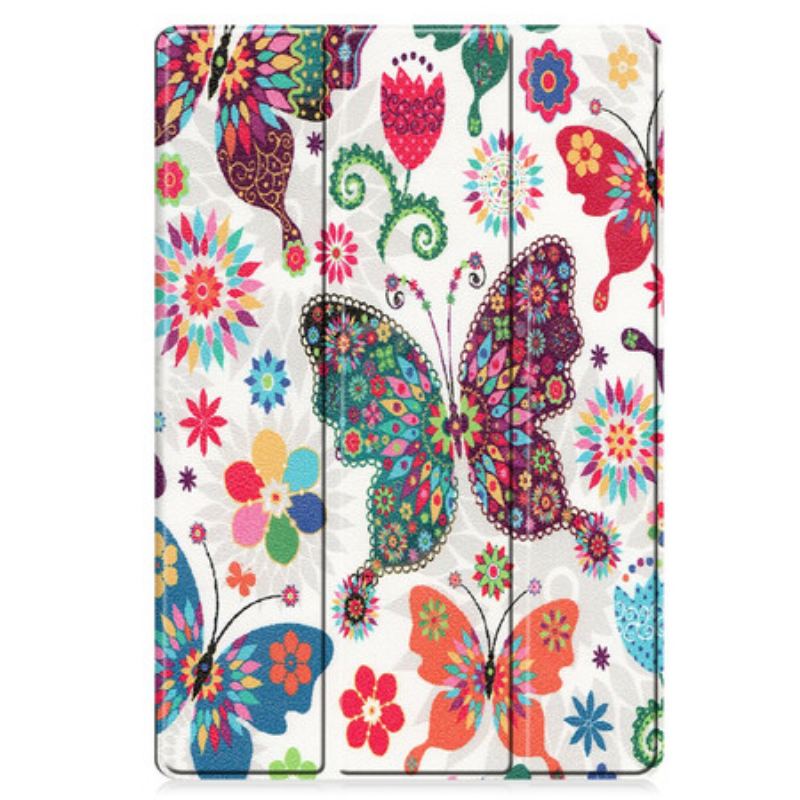 Smart Case Samsung Galaxy Tab S7 FE Porte-Stylet Fleurs Vintages