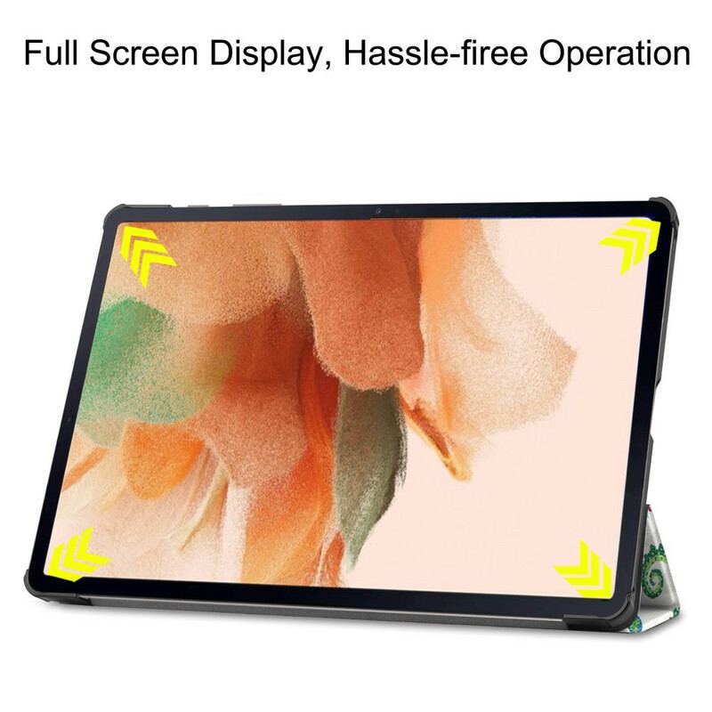 Smart Case Samsung Galaxy Tab S7 FE Porte-Stylet Fleurs Vintages