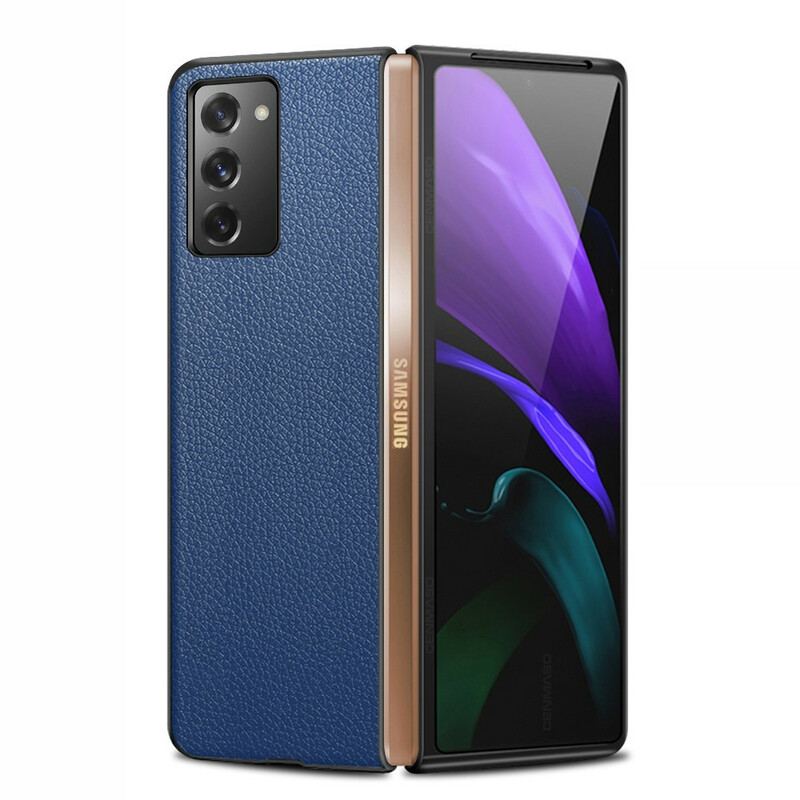 Coque Samsung Galaxy Z Fold2 Cuir Litchi Véritable